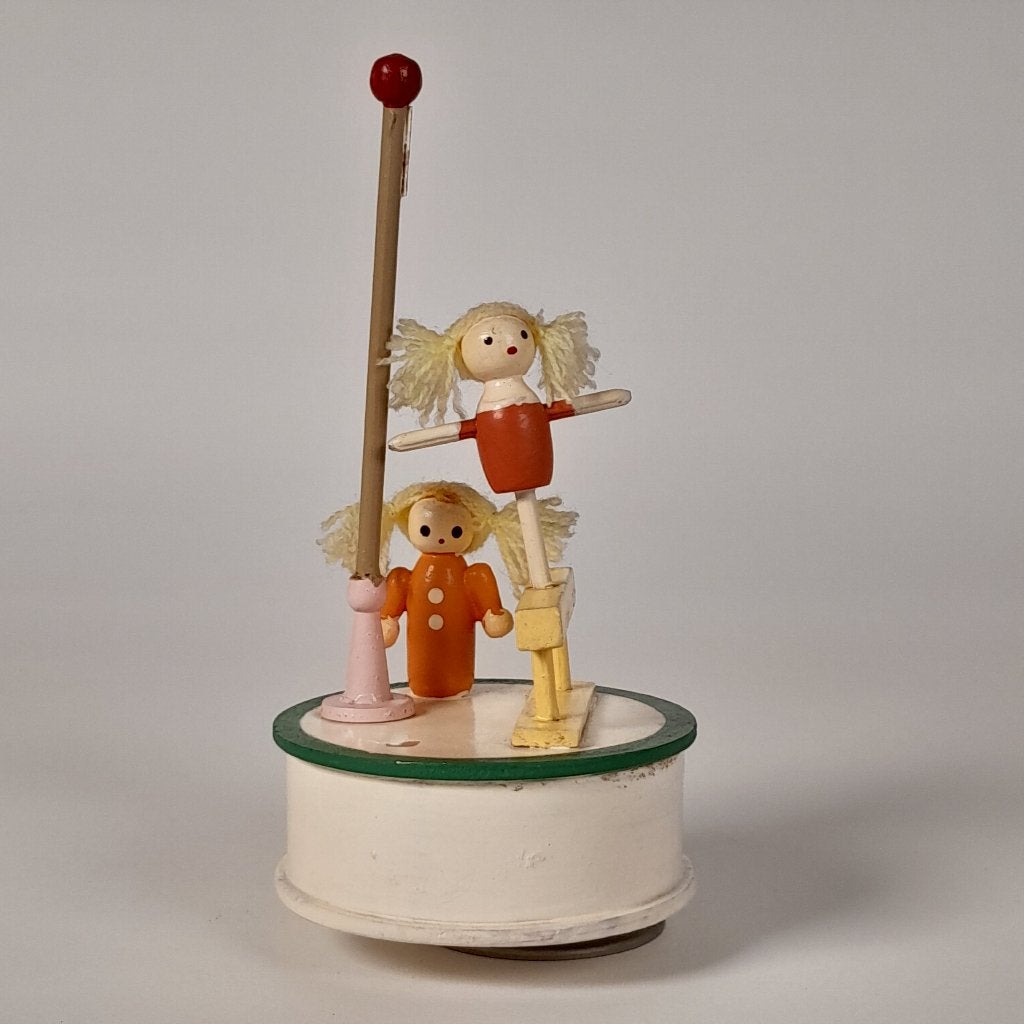Vintage speeldoos met houten figuurtjes - Japan muziekdoos, Ophalen of Verzenden, Gebruikt