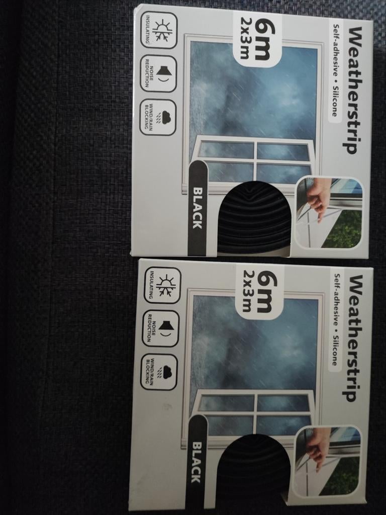 4x 3 meter waterdichte tochtstrips - Zwart, Overige materialen, Nieuw, Minder dan 5 m², Muurisolatie