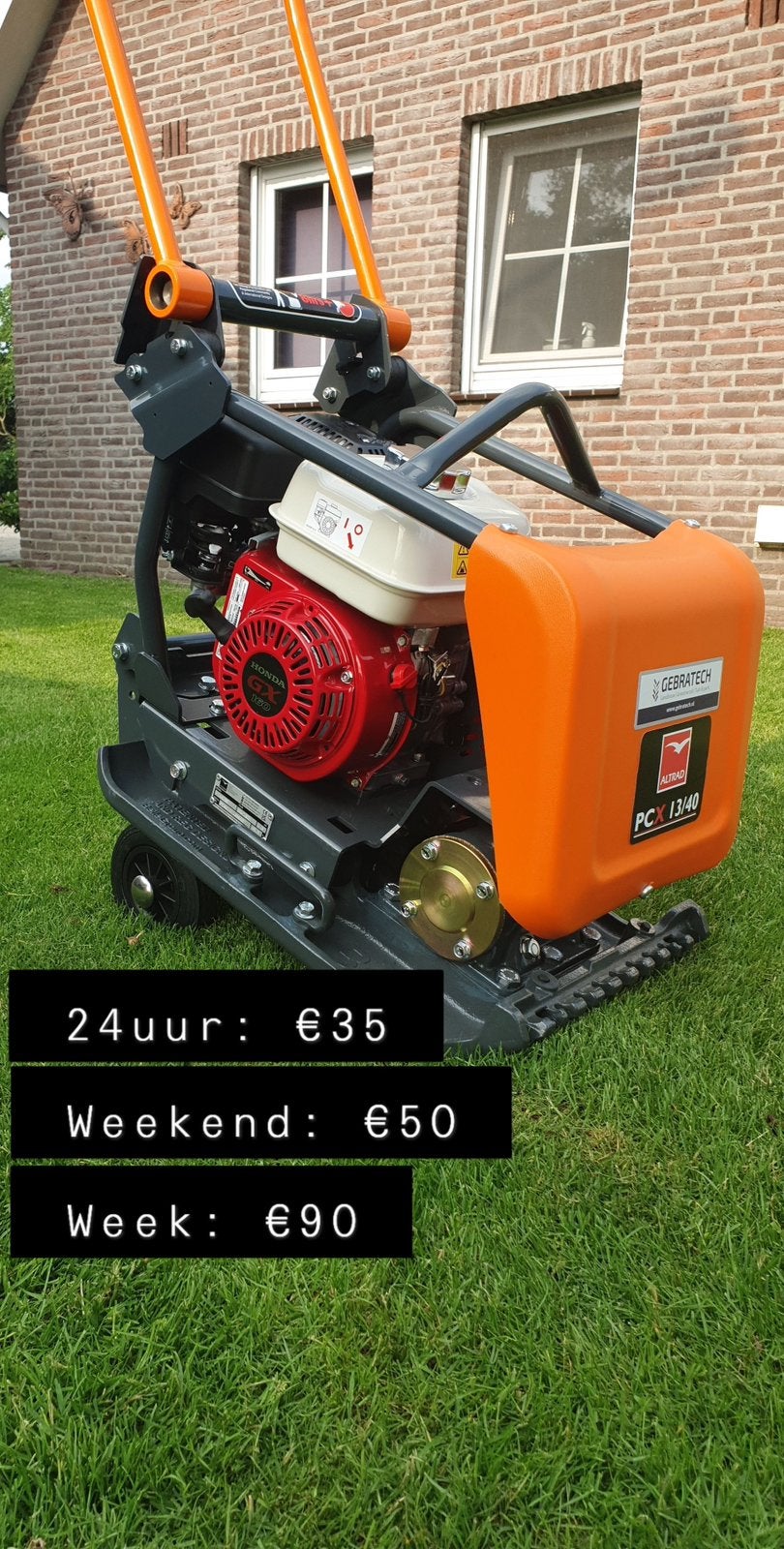 TE HUUR: Trilplaat 83kg, Tuin en Terras, Ophalen, Zo goed als nieuw