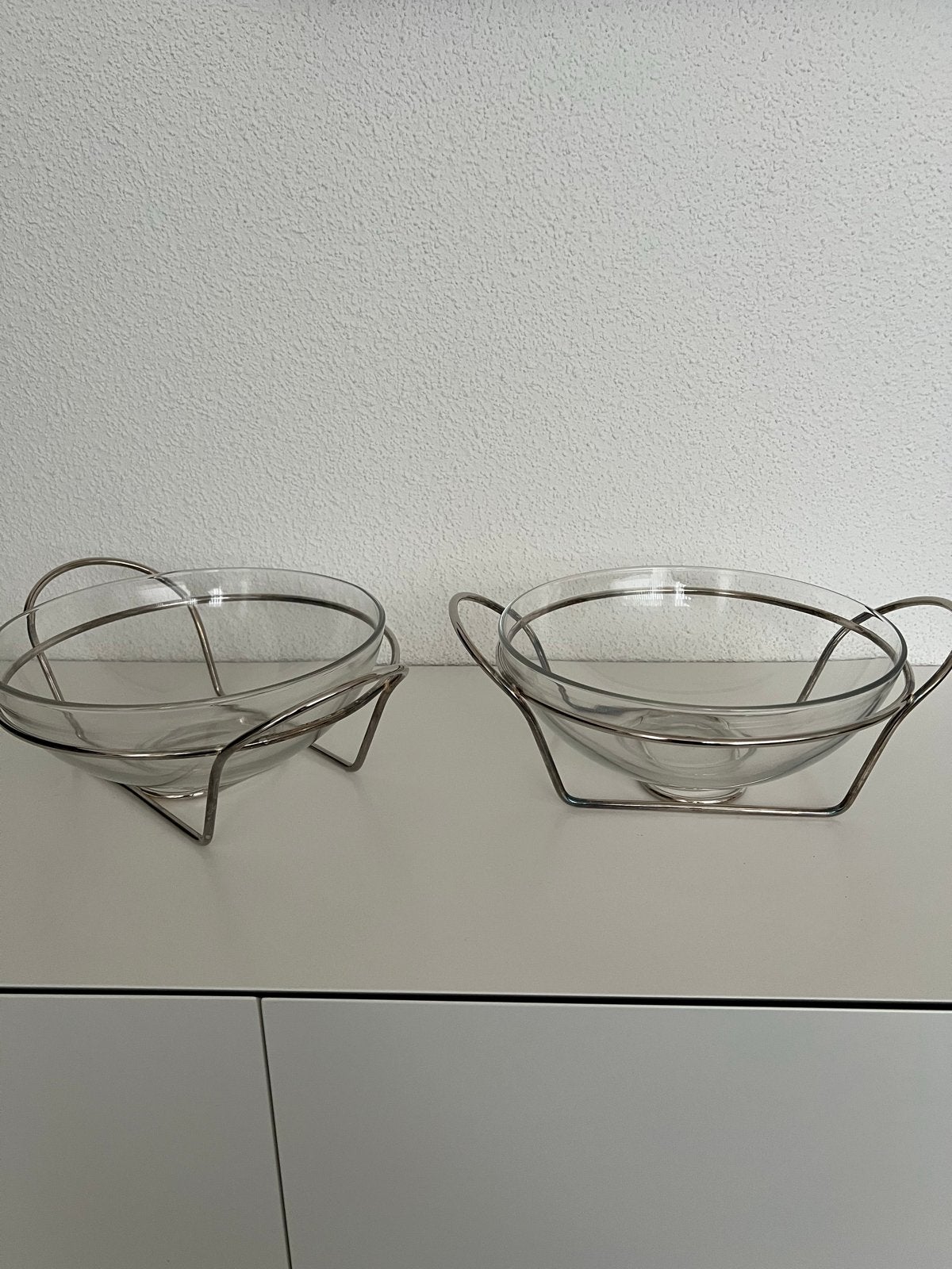2 verzilverde mand schaaltjes glas, Ophalen of Verzenden