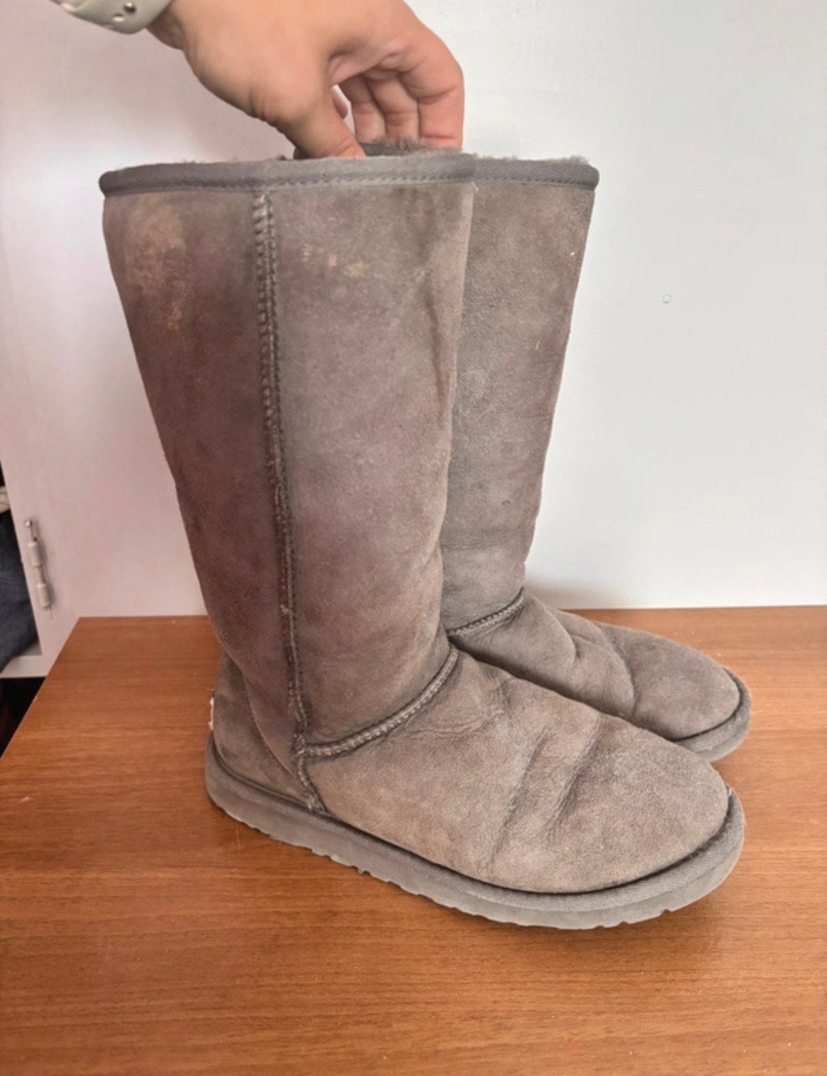 UGG Australia Classic Tall laarzen, grijs, maat 37 (W6), Hoge laarzen, Ophalen of Verzenden, Grijs, Gedragen