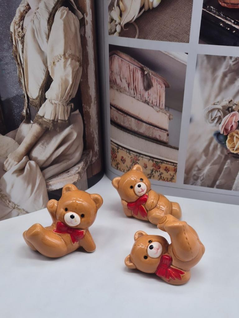 Takahashi Teddybeerbeeldjes van geglazuurd keramiek, Ophalen of Verzenden