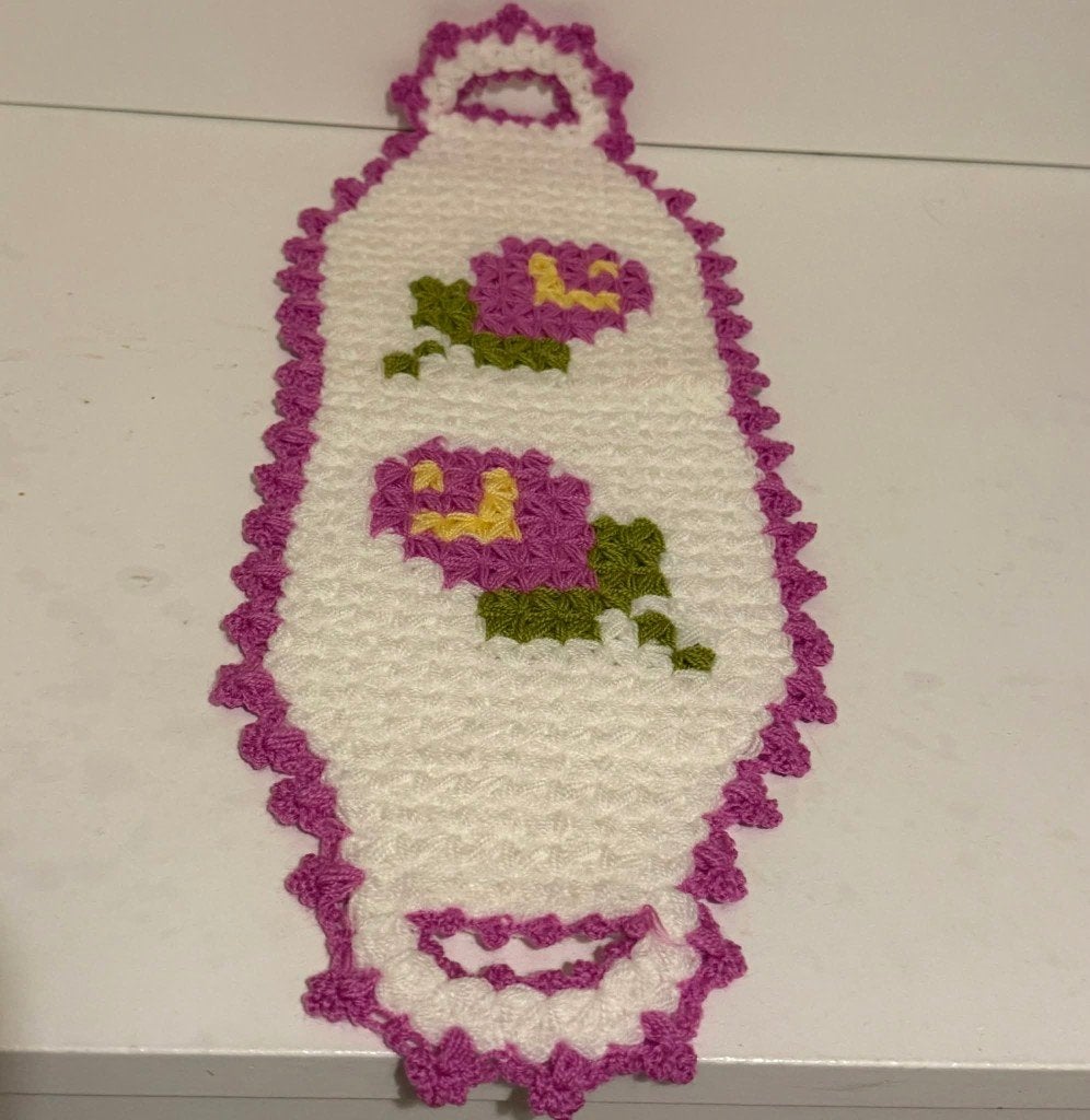 Gehaakte Luffa Spons met Bloemenpatroon, Ophalen, Volledige schaduw, Bloembol