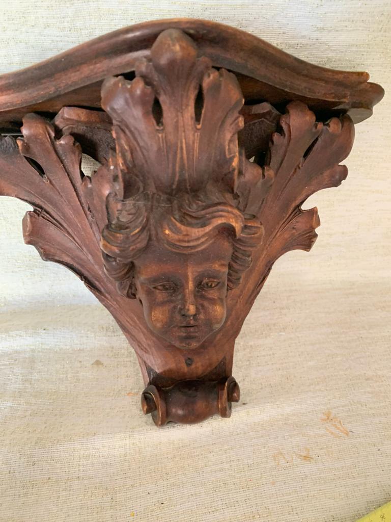 Antieke Mahonie Console met Putty Engel, Antiek en Kunst, Ophalen of Verzenden