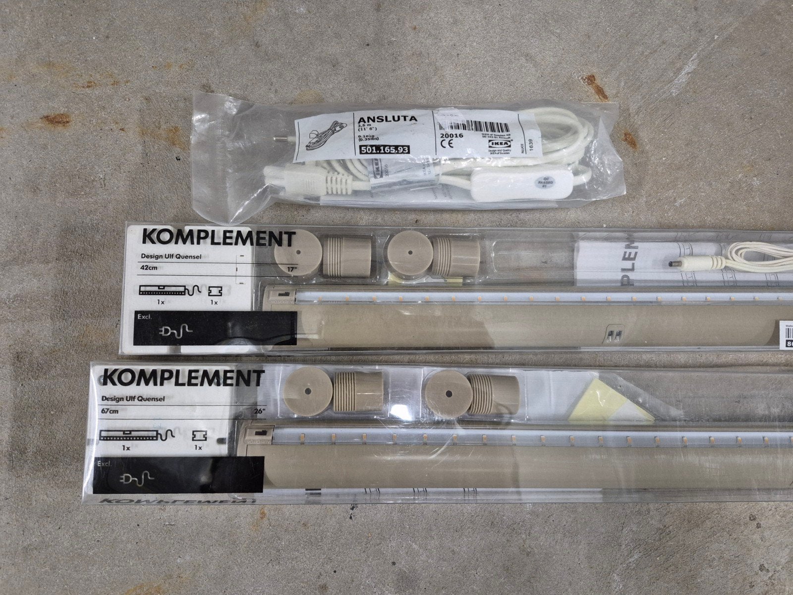 KOMPLEMENT LED-verlichtingsstrip beige 67 cm en 42 cm, Meubelspot, Ophalen of Verzenden, Zo goed als nieuw, LED