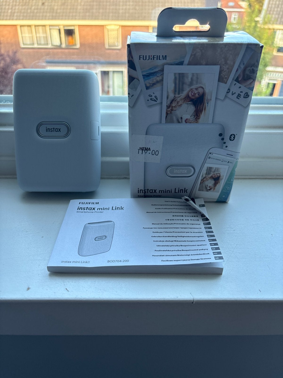 Instax Mini Link Smartphone Printer - Wit, Ophalen, Fotoprinter, Kleur printen, Zo goed als nieuw