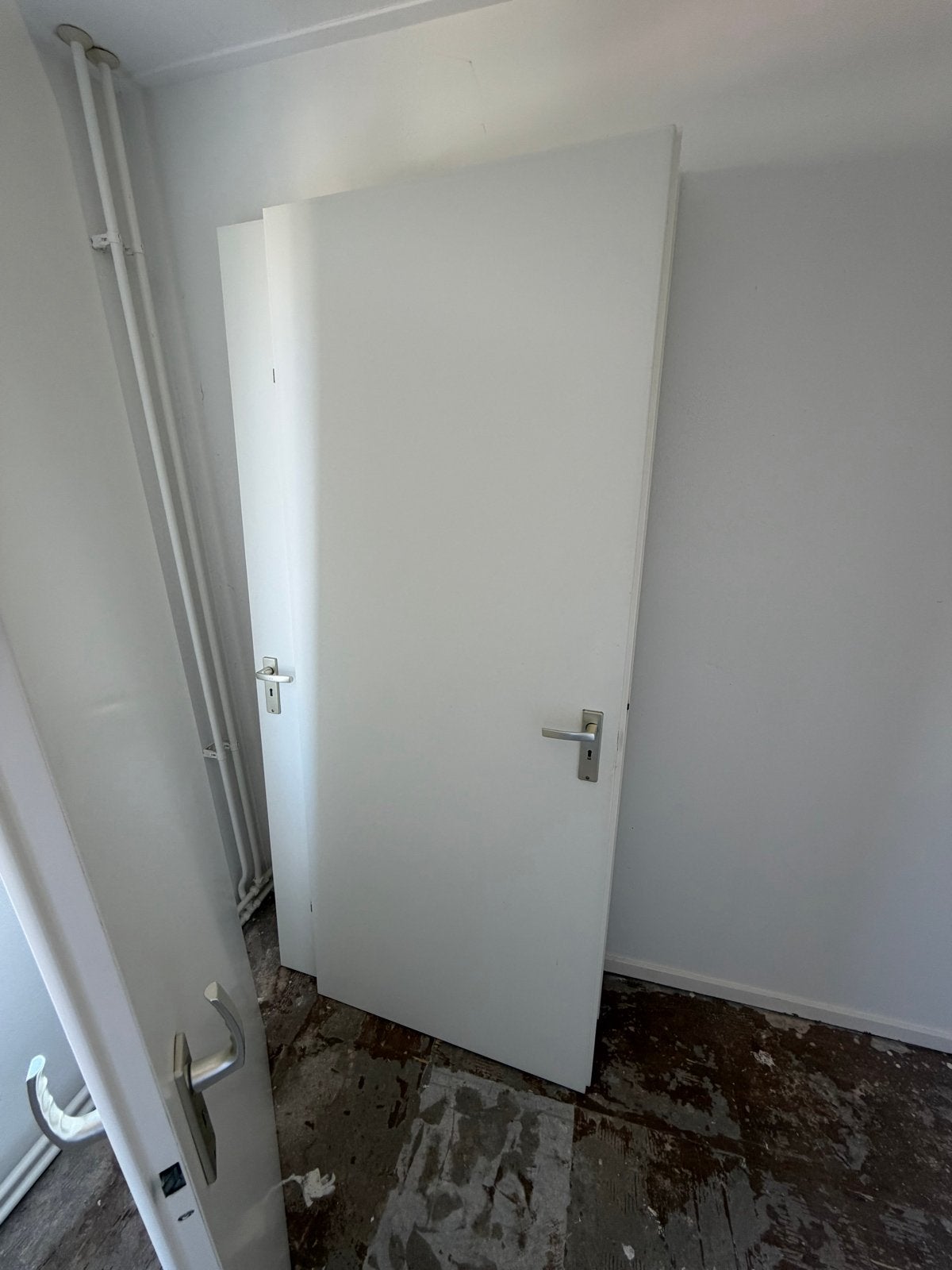4 x witte binnendeur met beslag, Doe-het-zelf en Verbouw, Deuren en Horren, Ophalen, 80 tot 100 cm, Binnendeur, Zo goed als nieuw