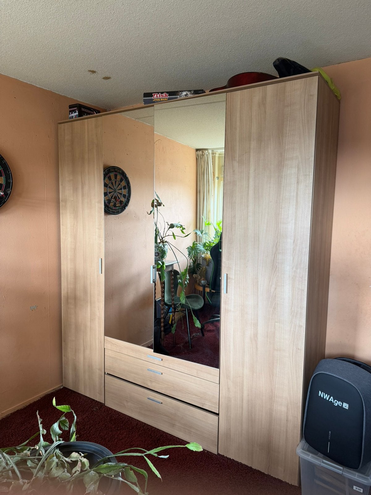 Kledingkast hoog 2,20 breed 2,00 diep 0,56, Ophalen, Gebruikt, 50 tot 75 cm, 200 cm of meer