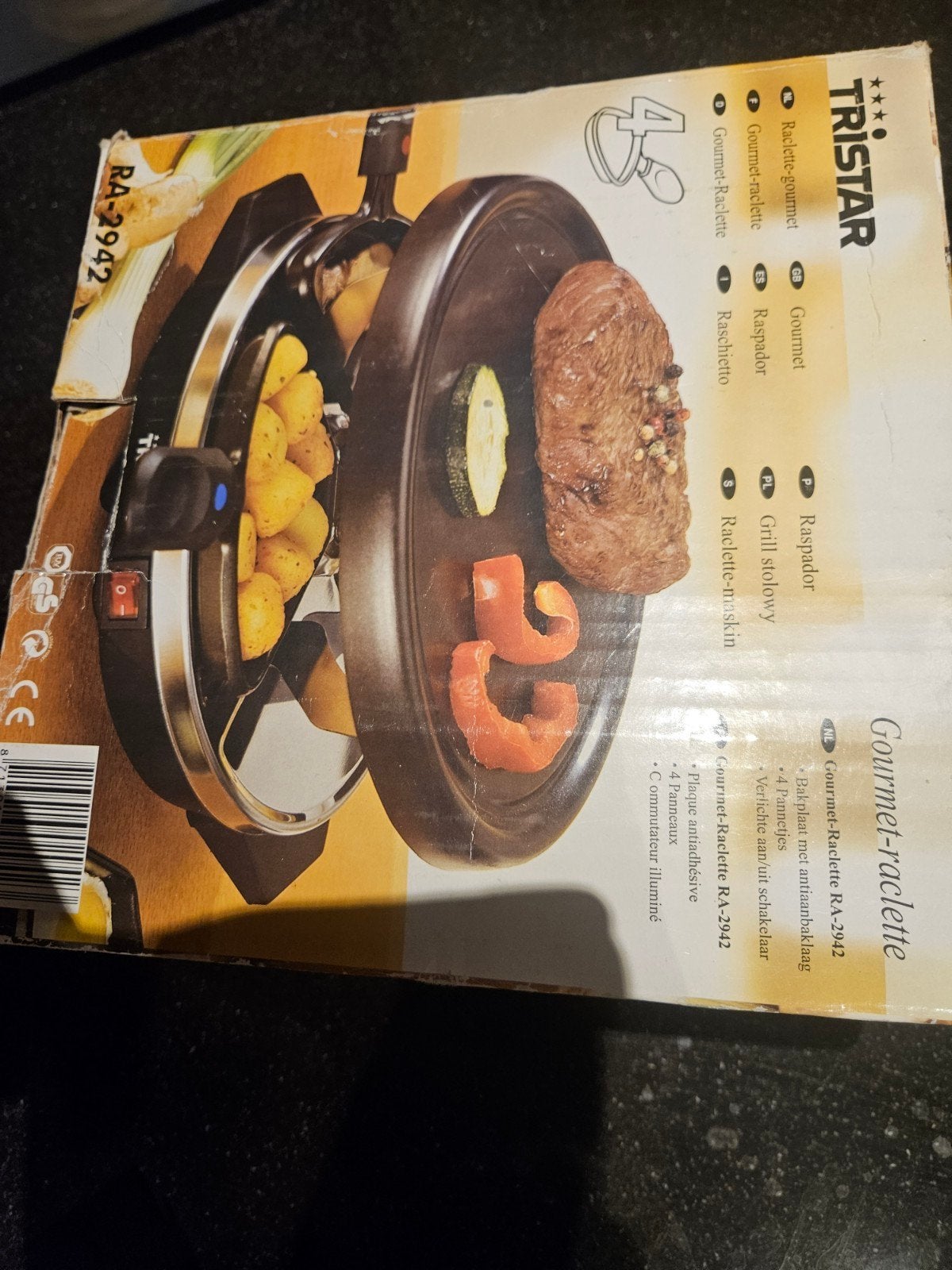 Tristar RA-2942 Gourmet-Raclette met antiaanbaklaag, Ophalen of Verzenden, Zo goed als nieuw