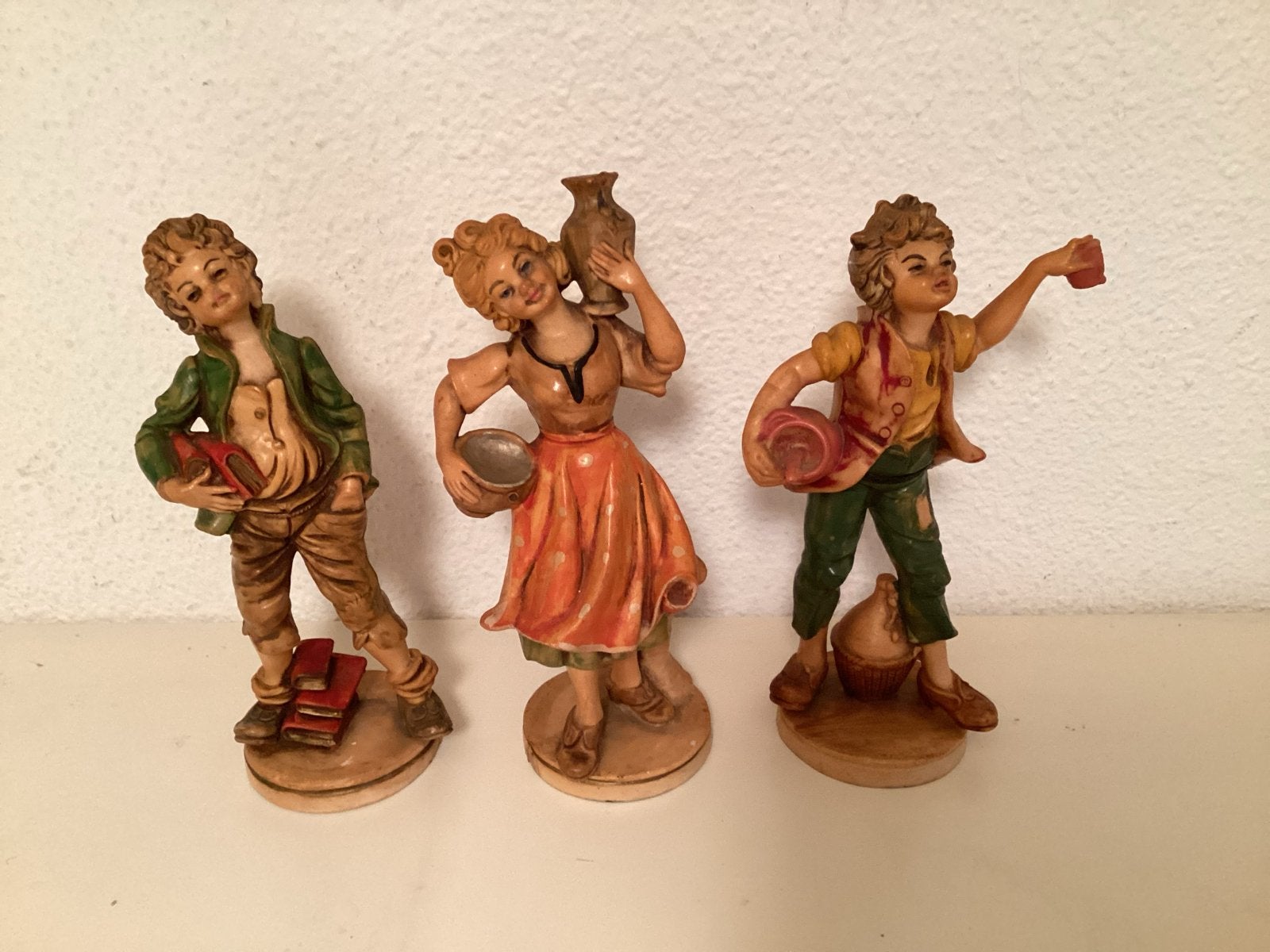 Fontanini Kunsthars Beeldjes - 19 cm hoog - Italië, Ophalen of Verzenden, Gebruikt, Mens