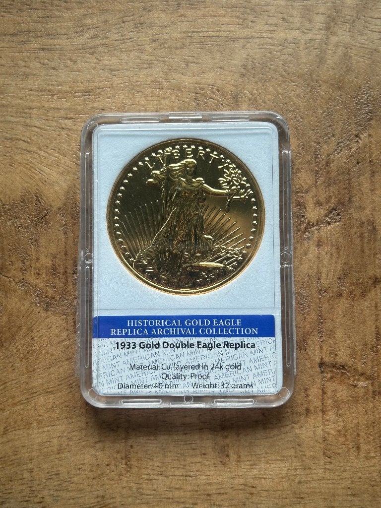1933 Goude dubbele Eagle Repicla munt, Ophalen of Verzenden, Vóór koninkrijk