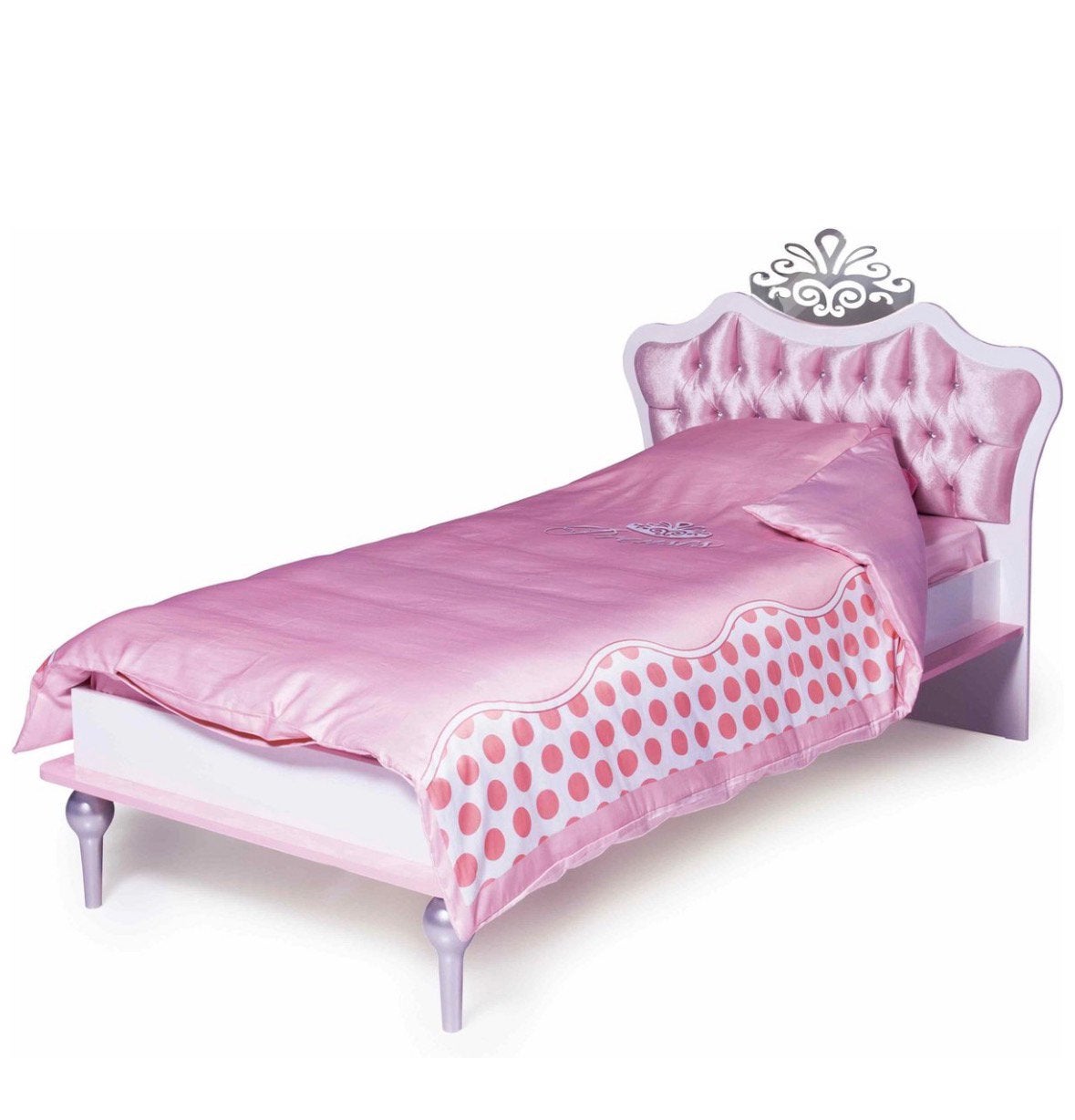 Prinsessenbed voor meisjes - Roze en wit, Ophalen, Gebruikt, 90 cm, Eenpersoons
