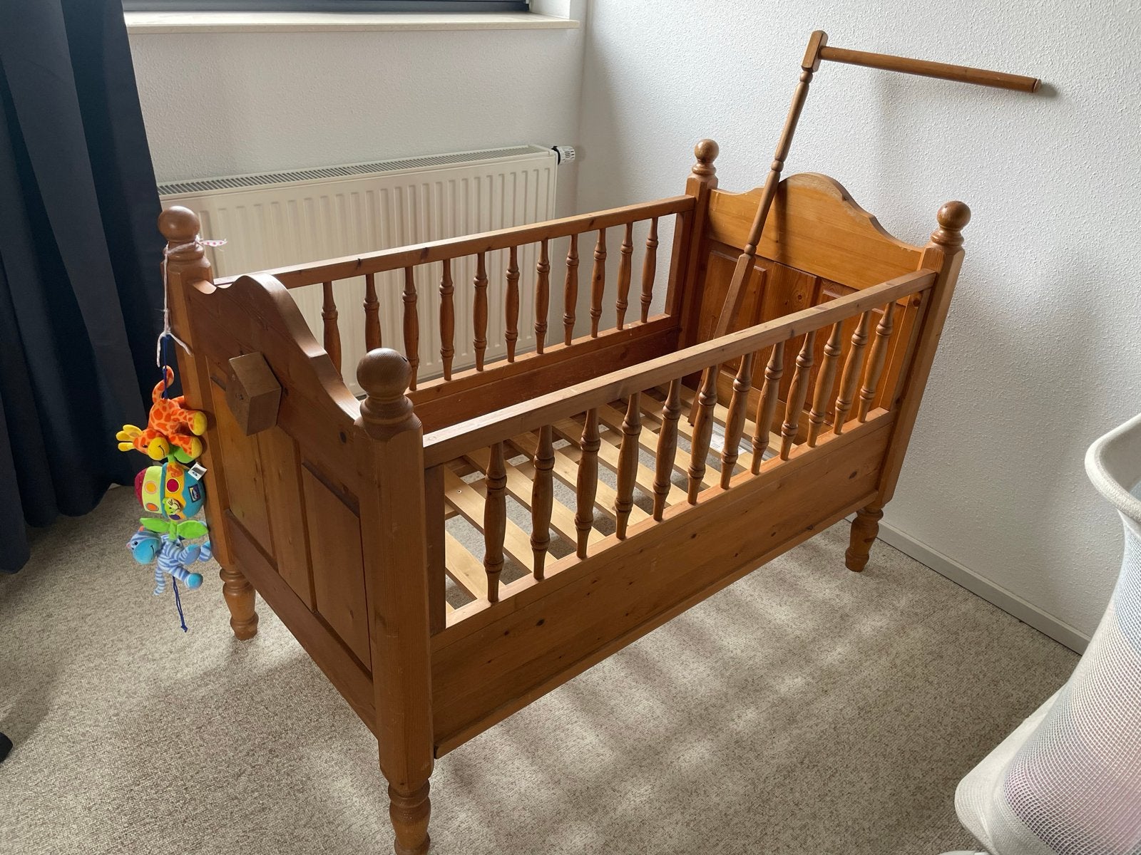 Houten Ledikantje 120x60, Kinderen en Baby's, Ophalen, Gebruikt, 70 tot 85 cm, Lattenbodem