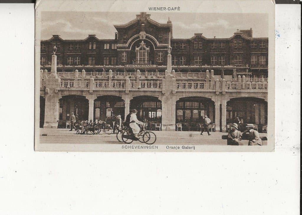 Scheveningen Oranje Galerij met Wiener-Cafe Frankering! 1927, Ophalen of Verzenden, 1920 tot 1940, Gelopen, Zuid-Holland
