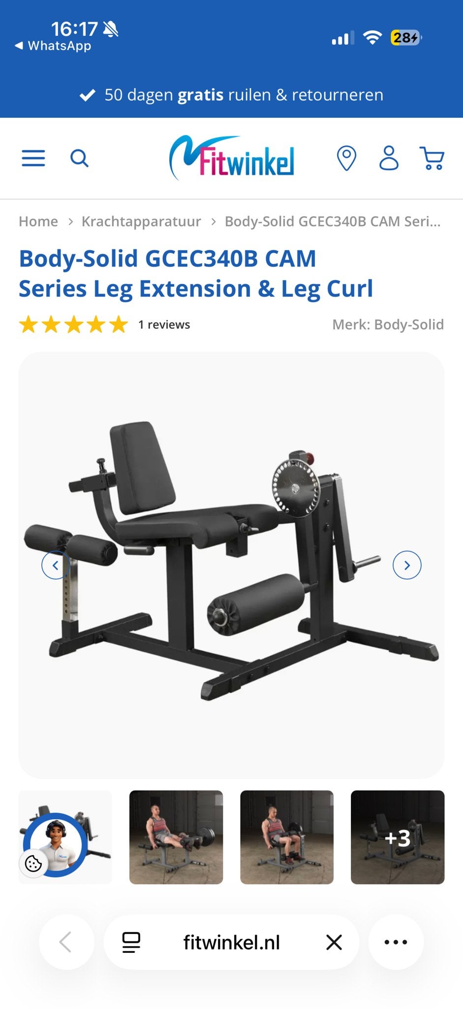 Body-Solid GCEC340B Leg Extension & Leg Curl - Nieuw, Sport en Fitness, Ophalen, Krachtstation, Nieuw, Metaal