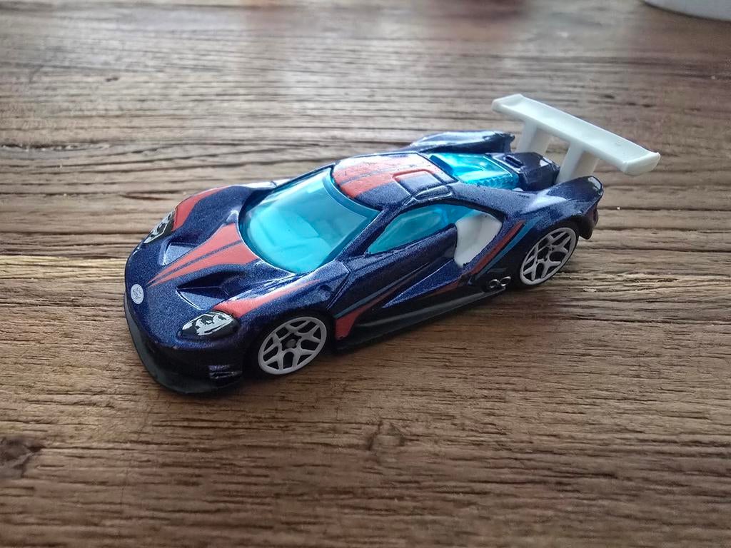 Hot Wheels 2016 Ford GT Race - Blauw Diecast Model, Ophalen of Verzenden, Gebruikt