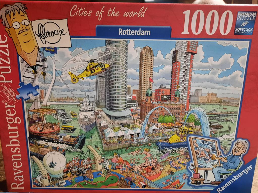 Ravensburger Cities of the world - Rotterdam - 1000 stukjes, Ophalen of Verzenden, 500 t/m 1500 stukjes, Zo goed als nieuw, Legpuzzel