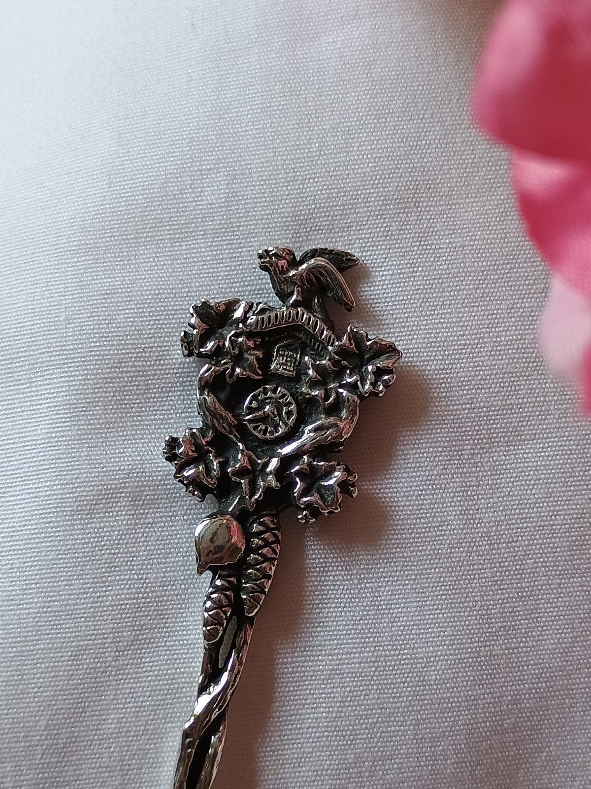 Oud 3D klokken lepeltje - souvenir - klok, Antiek en Kunst, Ophalen of Verzenden