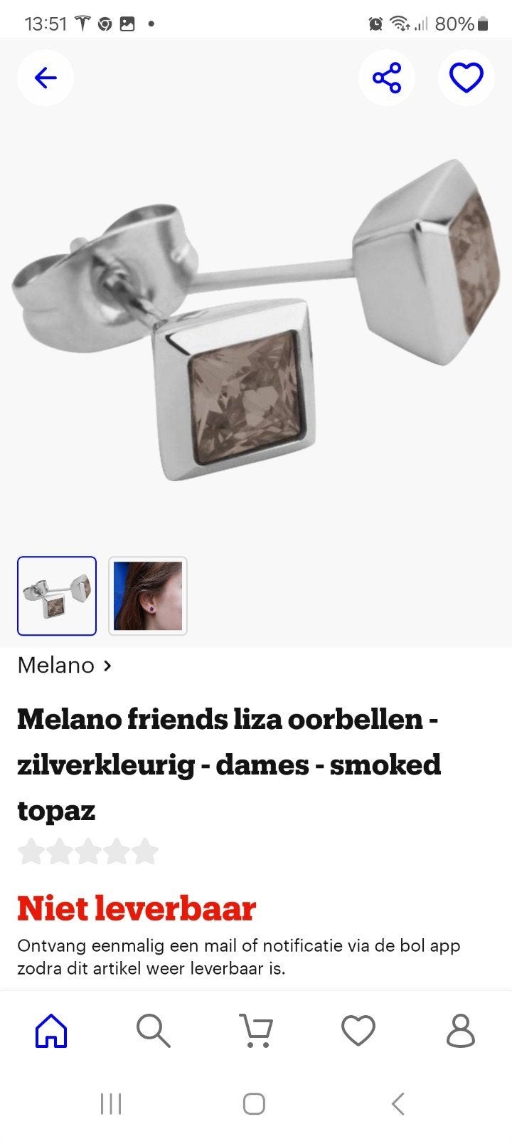 melano oorbellen, nieuw in doosje, Met kristal, Overige materialen, Verzenden, Nieuw