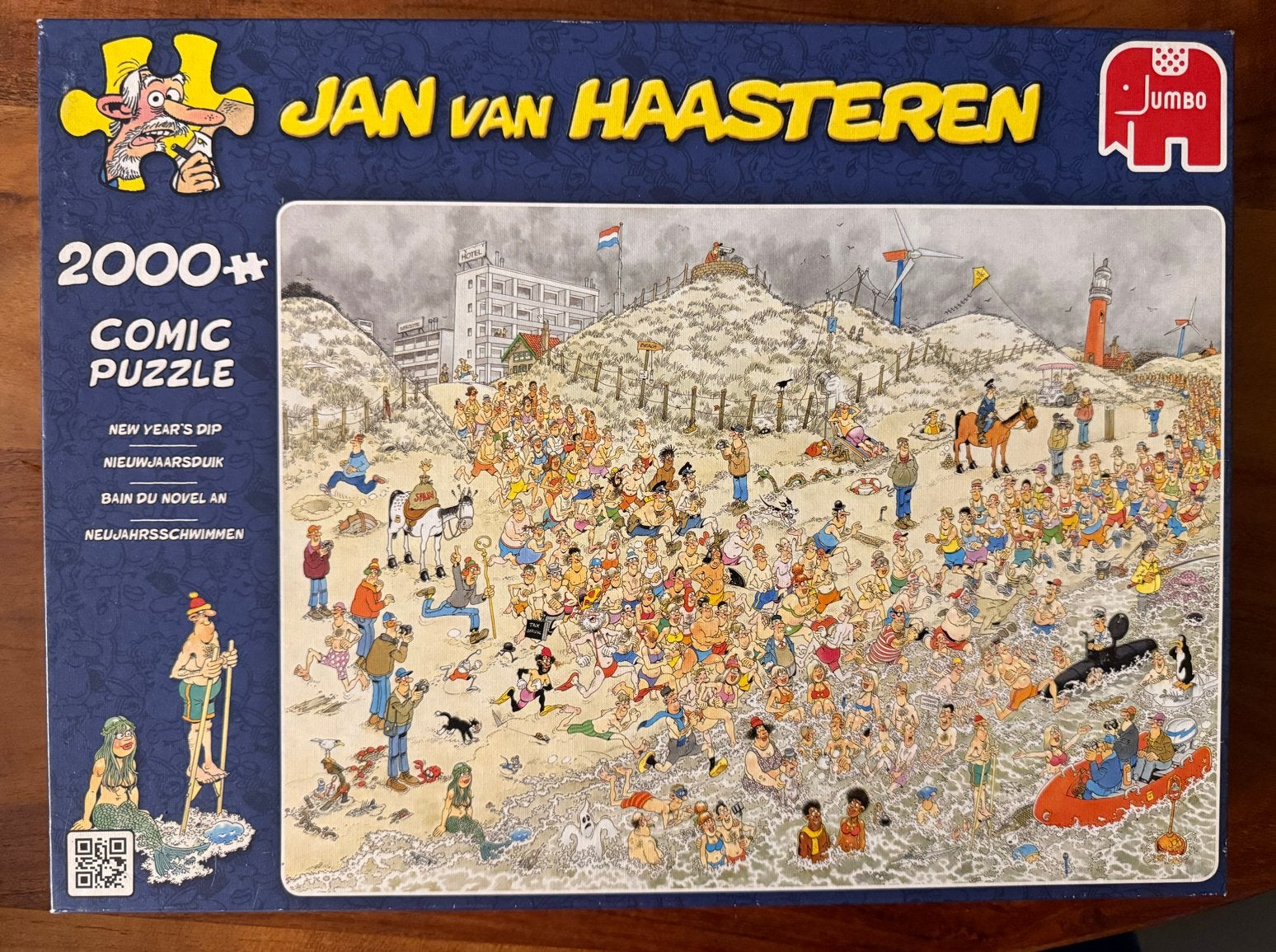 Jan van Haasteren Nieuwjaarsduik 2000 stukjes, Hobby en Vrije tijd, Ophalen of Verzenden, Meer dan 1500 stukjes, Zo goed als nieuw