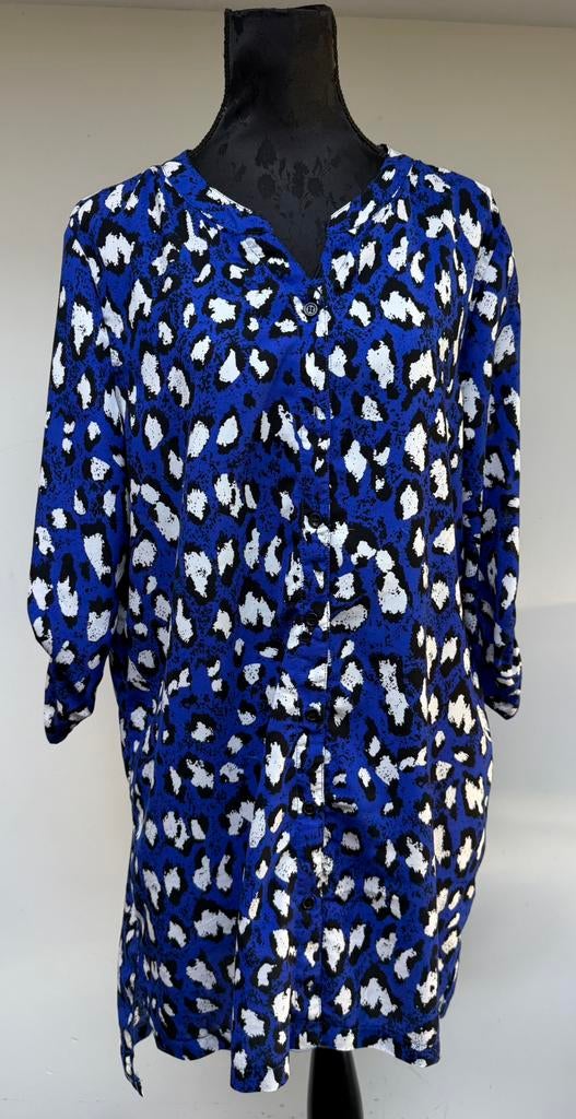 Superleuke blauwe blouse zwart/witte vegen NORAH mt 44, Kleding | Dames, Grote Maten, Ophalen of Verzenden, Zo goed als nieuw