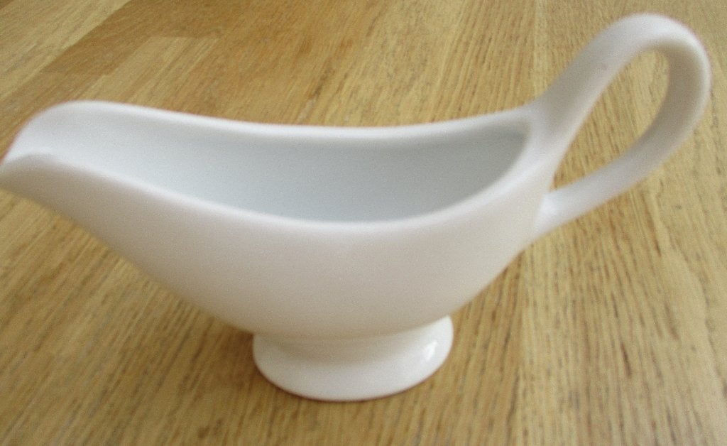 witte vintage? sauskom L. Dake & Zn 15,5x4,5x9cm ongeveer, Huis en Inrichting, Keuken | Servies, Ophalen of Verzenden, Porselein