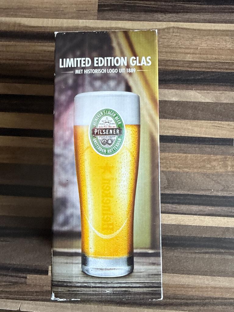 Heineken Pilsener Limited Edition Glas 1889 Logo, Verzamelen, Biermerken, Zo goed als nieuw, Ophalen of Verzenden