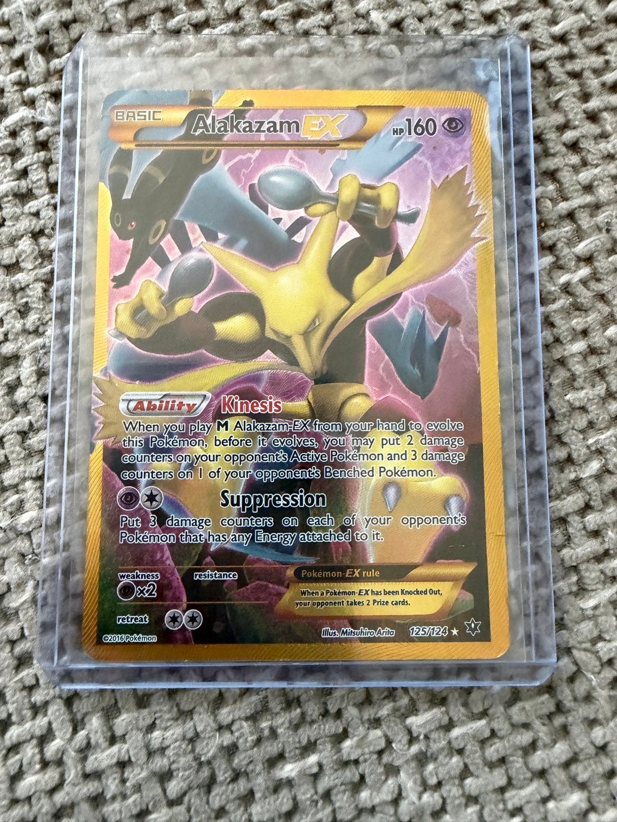 Alakazam EX 125/124 Full Art, Ophalen of Verzenden, Zo goed als nieuw, Losse kaart