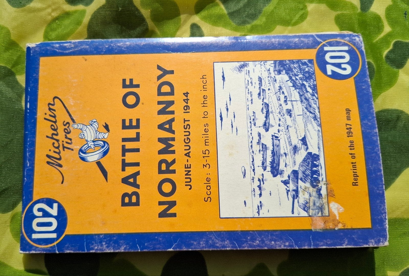 1947 - Reprint Michelin Map Normandy, Verzamelen, Verzenden, Landmacht, Overige gebieden, Overige typen