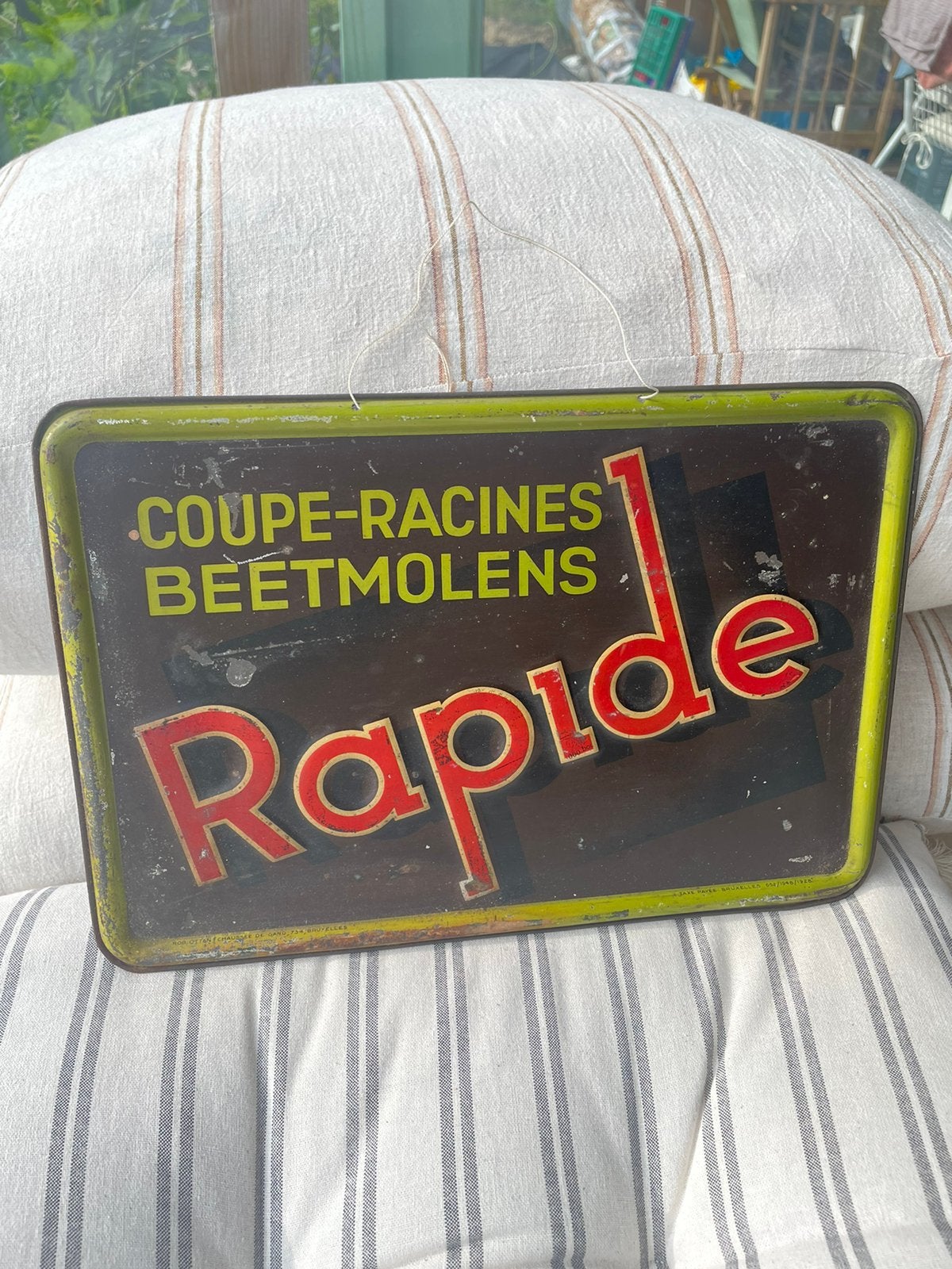 Origineel Belgisch vintage reclamebord “Rapide”, Ophalen of Verzenden, Gebruikt, Reclamebord