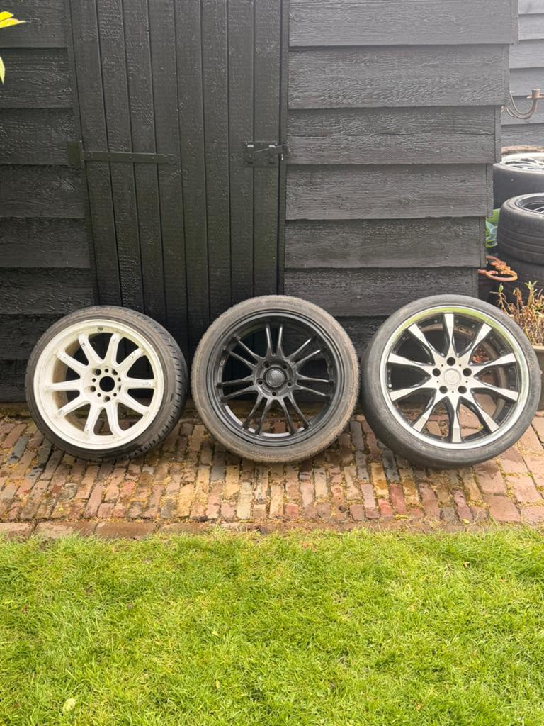 3 sets JDM velgen – WORK / DOTZ  – 5x114.3 – 17/18/19 inch, Auto-onderdelen, Banden en Velgen, Velg(en), Personenwagen, Zomerbanden