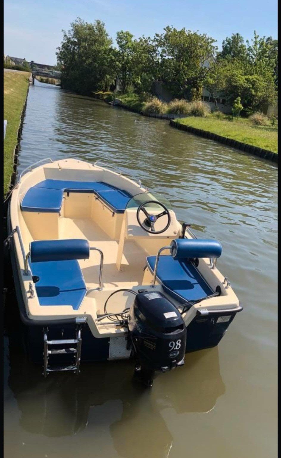 Consoleboot met trailer en buitenboordmotor. Seafinder 420, Watersport en Boten, Overige merken, Consoleboot, Gebruikt, Ophalen of Verzenden
