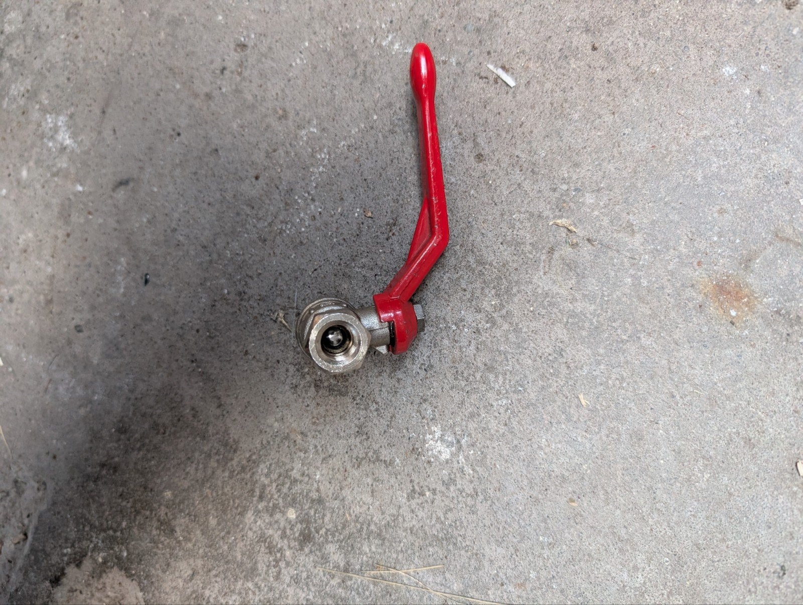 Kogelkraan met rode hendel, 1/4 inch, Doe-het-zelf en Verbouw, Buizen en Afvoer, Ophalen of Verzenden, Zo goed als nieuw, Minder dan 2 meter