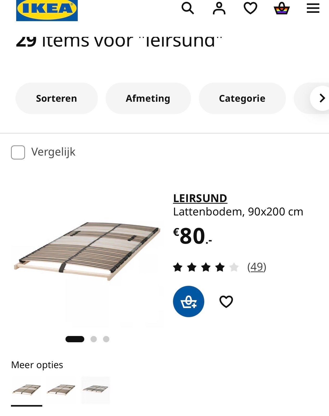 2x IKEA LEIRSUND Lattenbodem 90x200 cm, 90 cm, Eenpersoons, Ophalen of Verzenden, Zo goed als nieuw