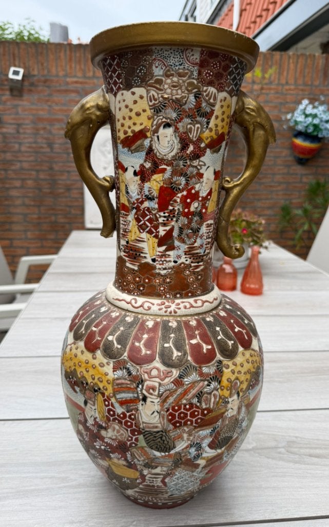 Antieke Japanse satsuma vaas, Ophalen of Verzenden