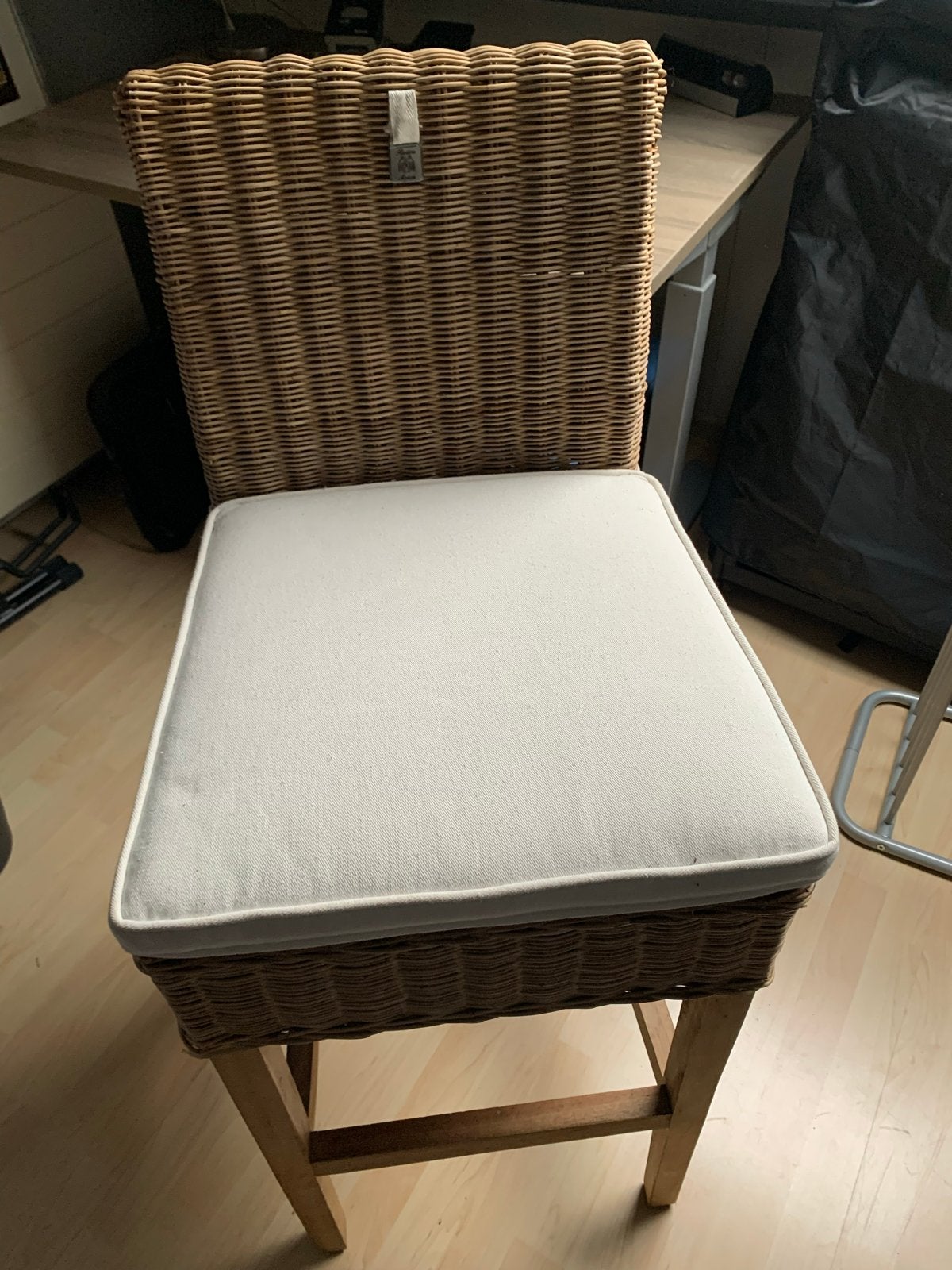Riviera Maison rotan barkruk met kussen, Ophalen, Gebruikt, Overige kleuren, Eén