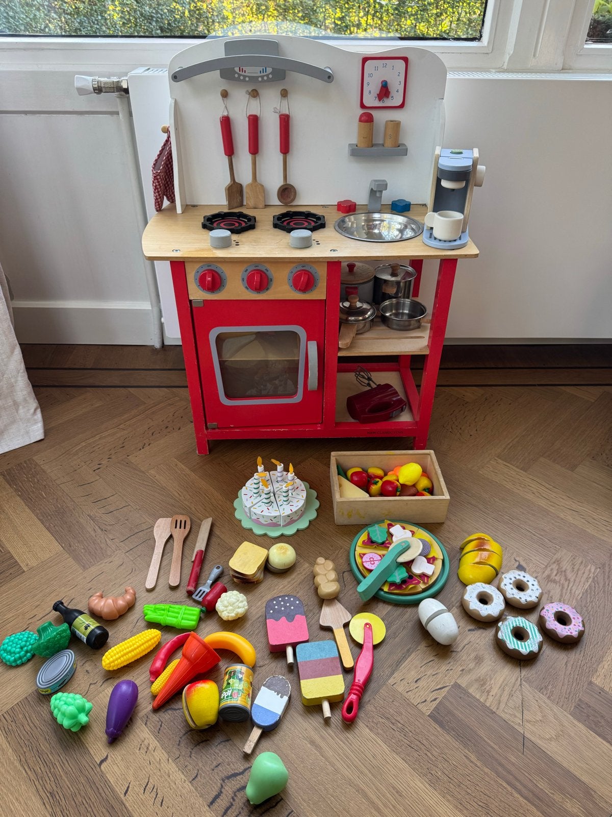 Houten speelkeuken met uitgebreide accessoires, Ophalen, Gebruikt, Knutselen
