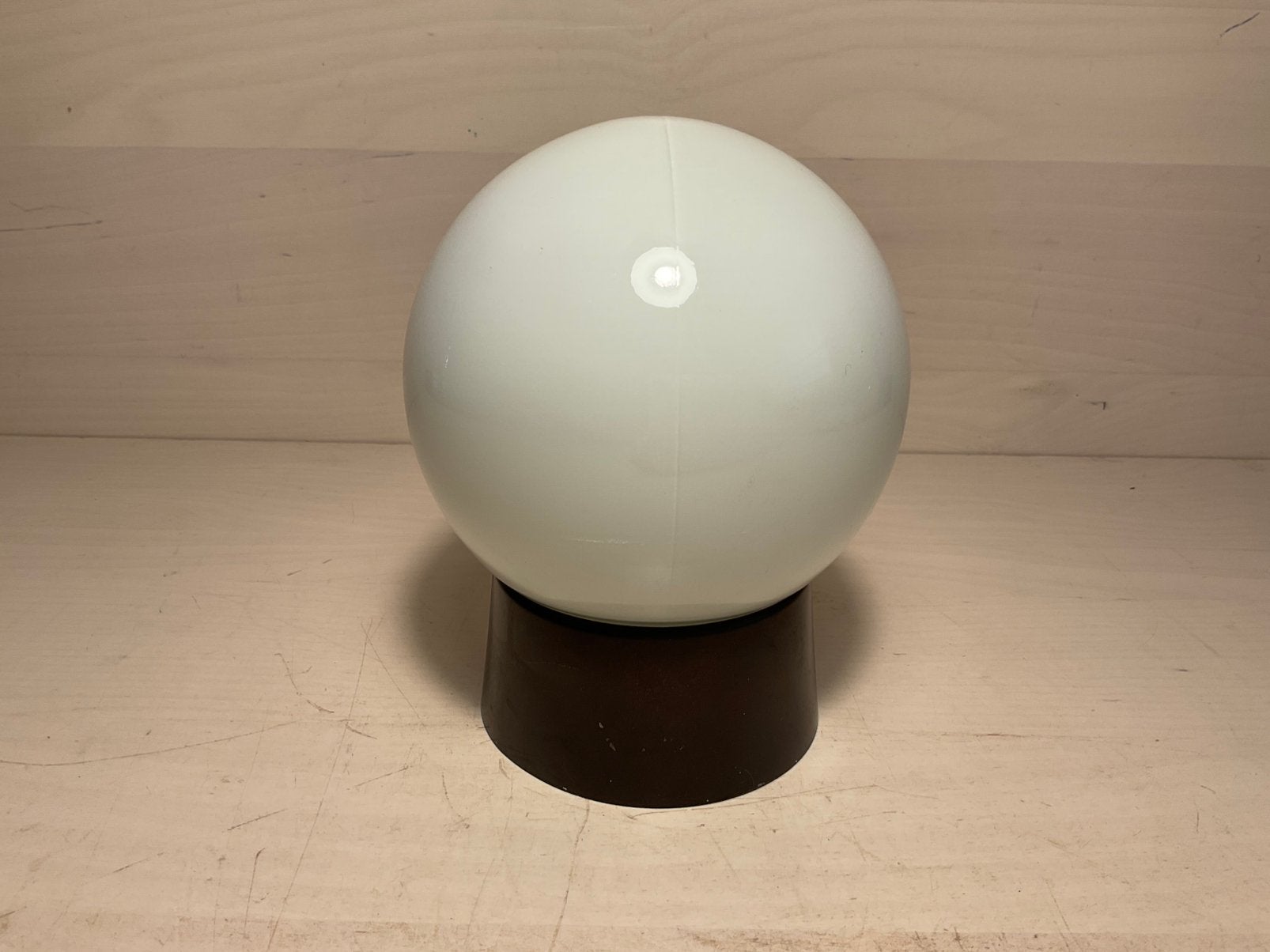 Plafondlampje klein met bruine bakeliete voet (maat S), Gebruikt, Wit, Plafondlamp, E27 (groot)