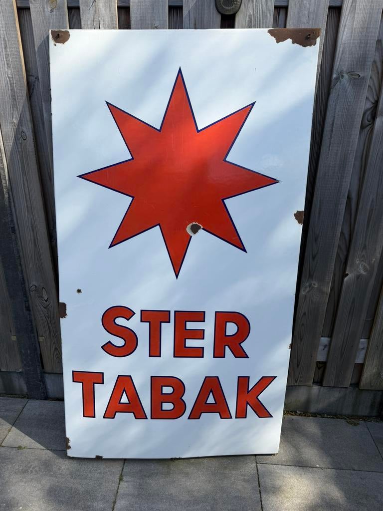 Ster Tabak emaille reclamebord, Ophalen, Reclamebord, Gebruikt, I
