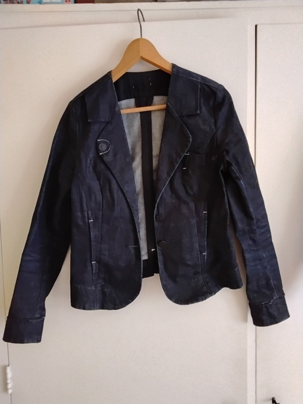 Spijkerjasje maat S/M, Ophalen of Verzenden, Zo goed als nieuw, Maat 38/40 (M), Blauw