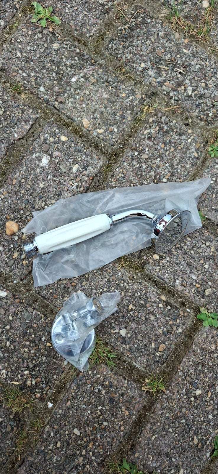 Nieuwe Handdouche Chroom met Wit Handvat, Ophalen, Nieuw, Chroom, Douche