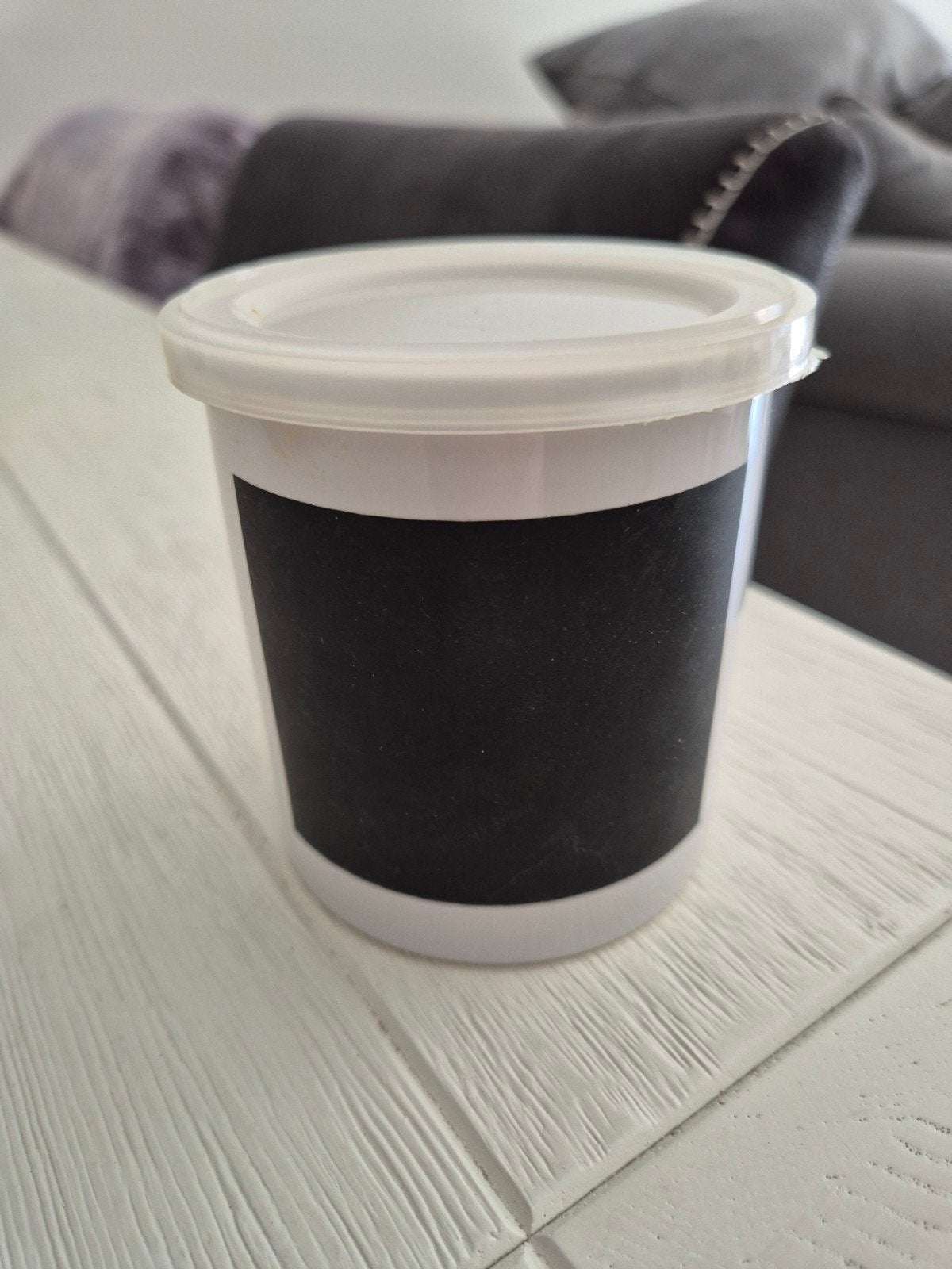 Witte voorraadpot met krijtbordlabel - nieuw, Nieuw, Ophalen of Verzenden, Voorraadpot, Steen/keramiek