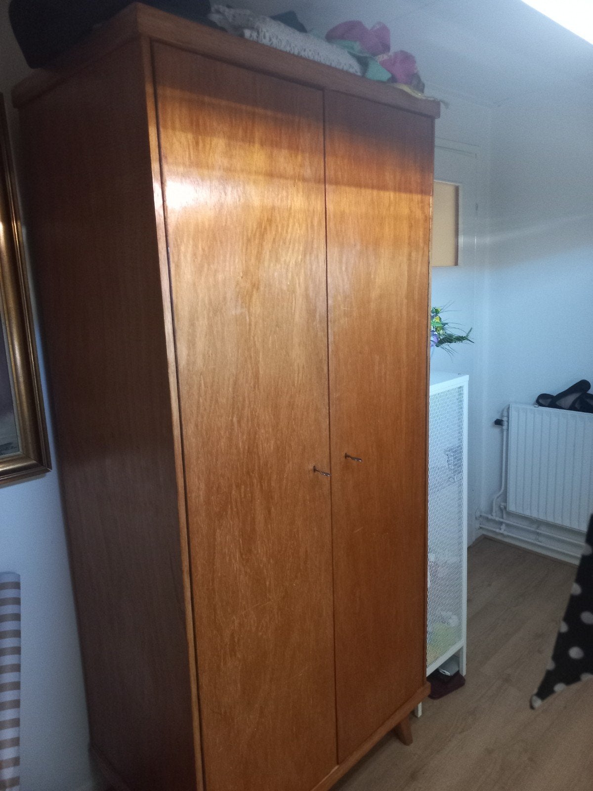 Prachtige Mid-Century Modern Kledingkast met Gespiegeld Boek, Ophalen, Gebruikt, 50 tot 75 cm, 150 tot 200 cm