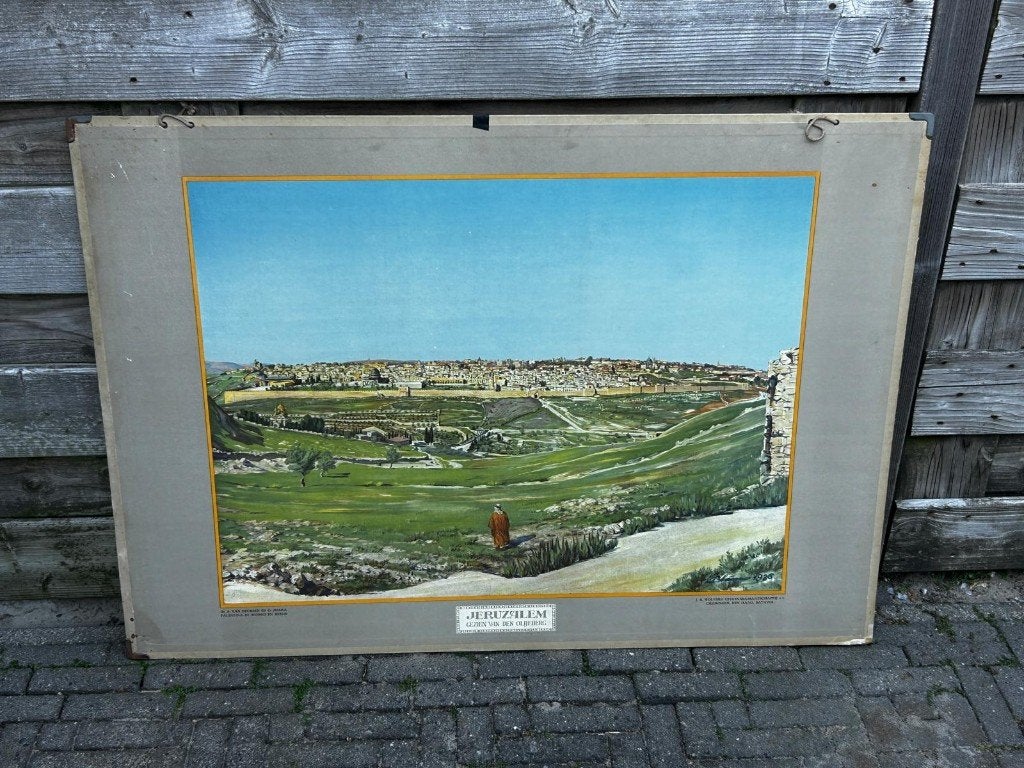 Jeruzalem en de Tempelberg (jaren '30), Antiek en Kunst, Ophalen of Verzenden, Aardrijkskunde