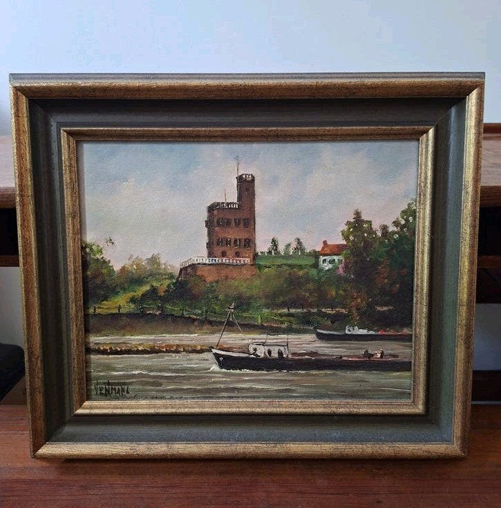 olieverfschilderij zicht op Belvédère Nijmegen, van Venmans, Ophalen of Verzenden, Stads- / dorpsgezicht