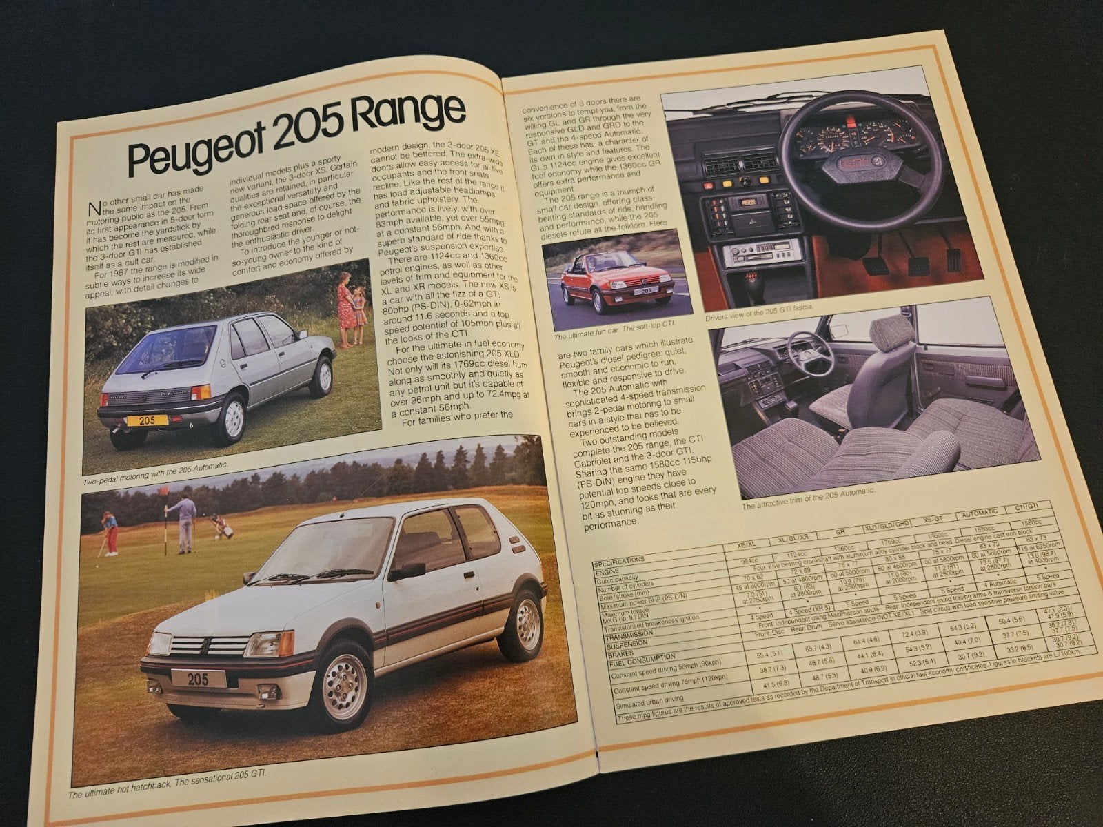 Brochure Peugeot 205, 309, 305 & 505 range 1987 UK, Boeken, Auto's | Folders en Tijdschriften, Ophalen of Verzenden, Zo goed als nieuw