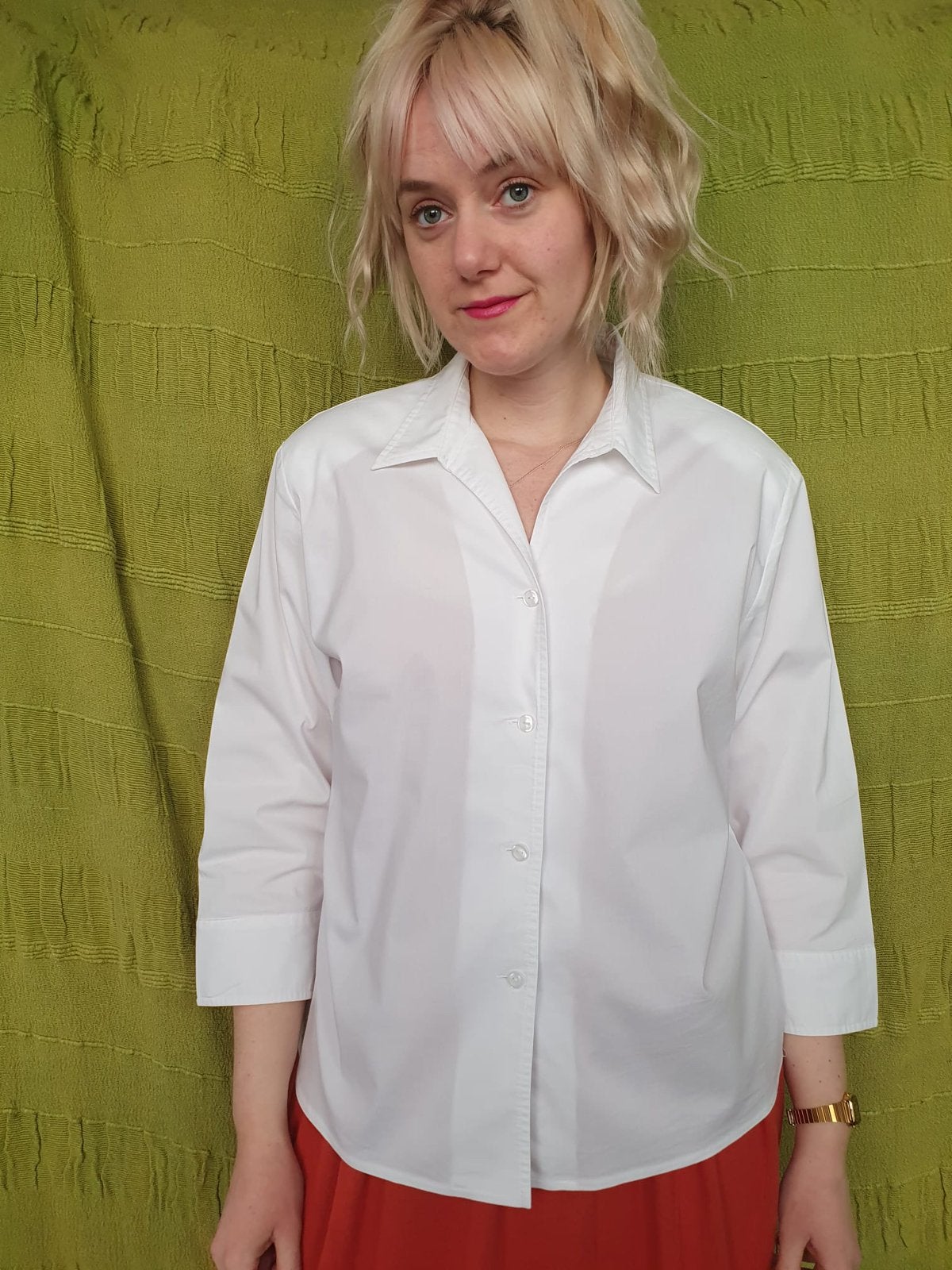Vintage witte blouse - Verse - 42/XL, Hgv, Wit, Hgv, Maat 42/44 (L)