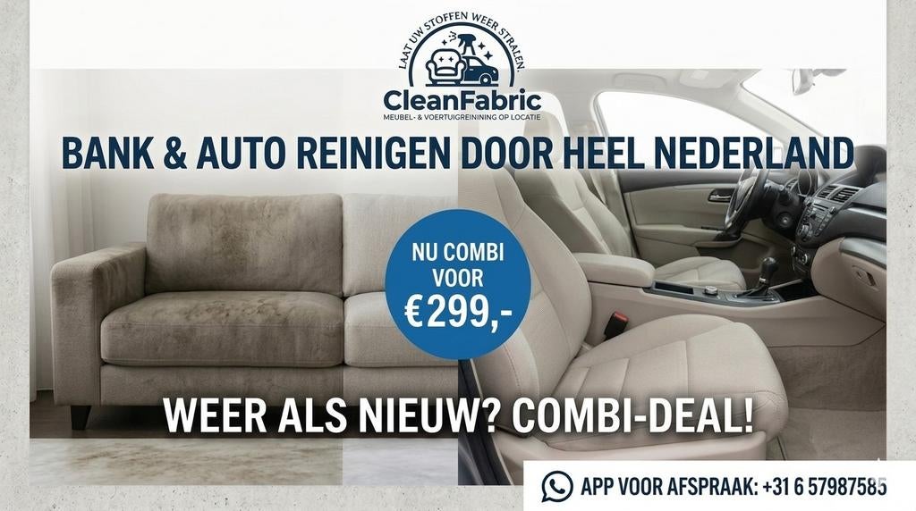 Vlekken uit uw bank of auto? Dieptereiniging aan huis!, Schoonmaken bedrijfsruimte