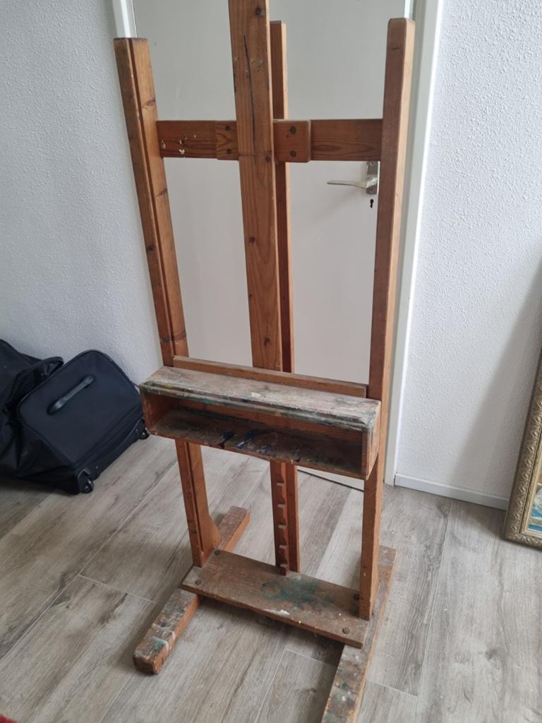 Houten schildersezel met opbergvak, Ophalen, Gebruikt, Ezel