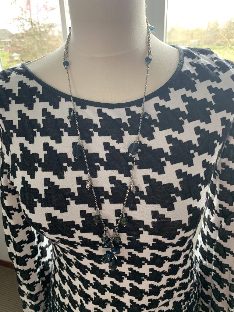 Marc cain marccain, pied de poule jurk N3, Kleding | Dames, Jurken, Maat 38/40 (M), Zwart, Ophalen of Verzenden, Knielengte